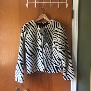 H&M divided new with tags zebra coat